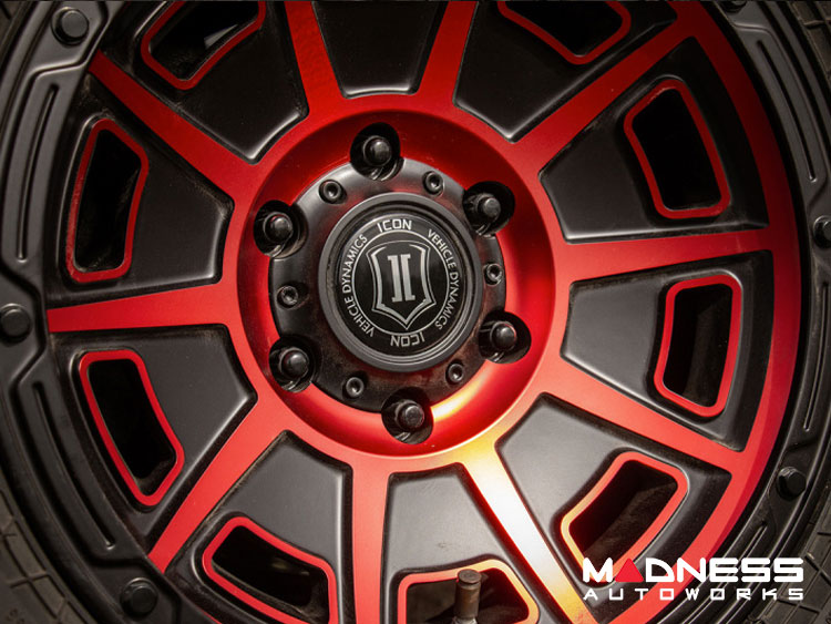 Ford Bronco Custom Wheels (1) - Victory - Satin Black w/ Red Tint - 17 X 8.5 / 6 x 5.5 / 0 / 4.75" - Icon 